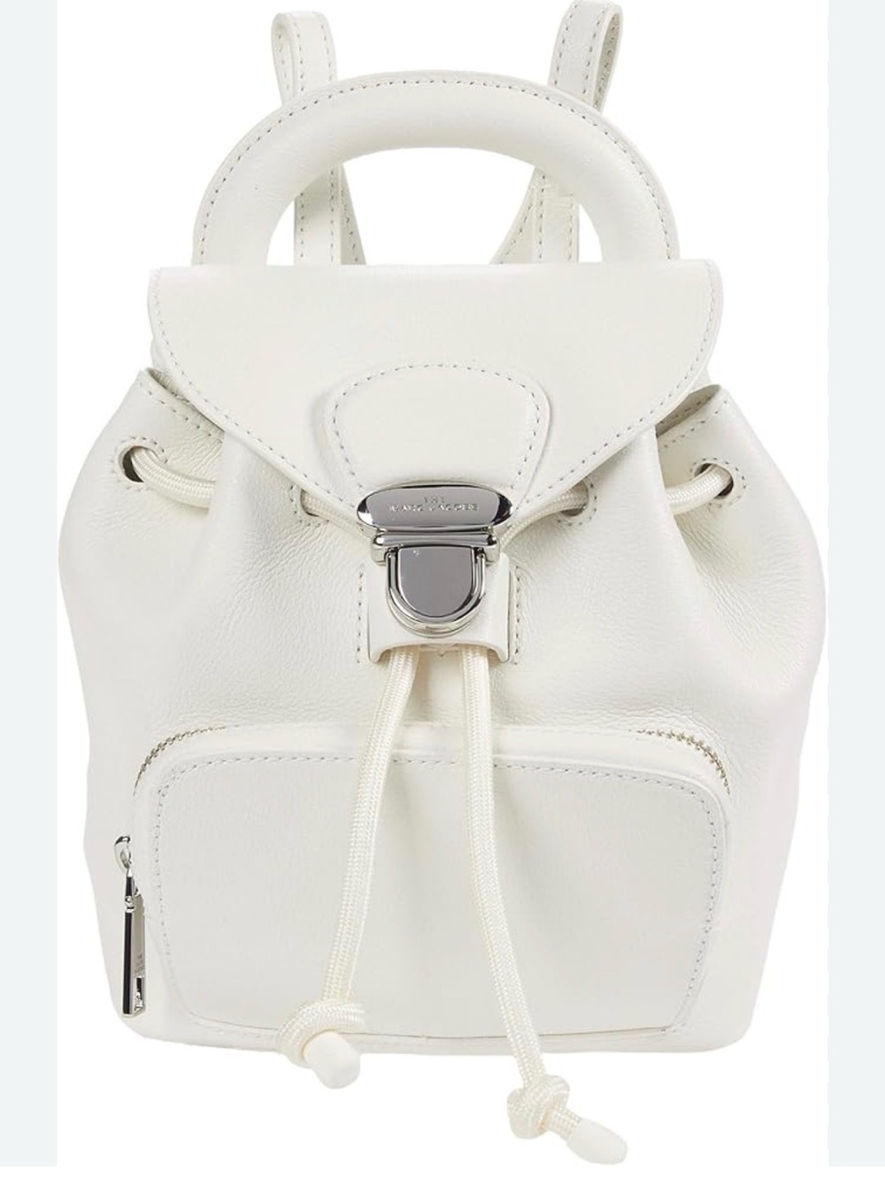 Marc Jacobs bubble White Leather Drawstring Backpack